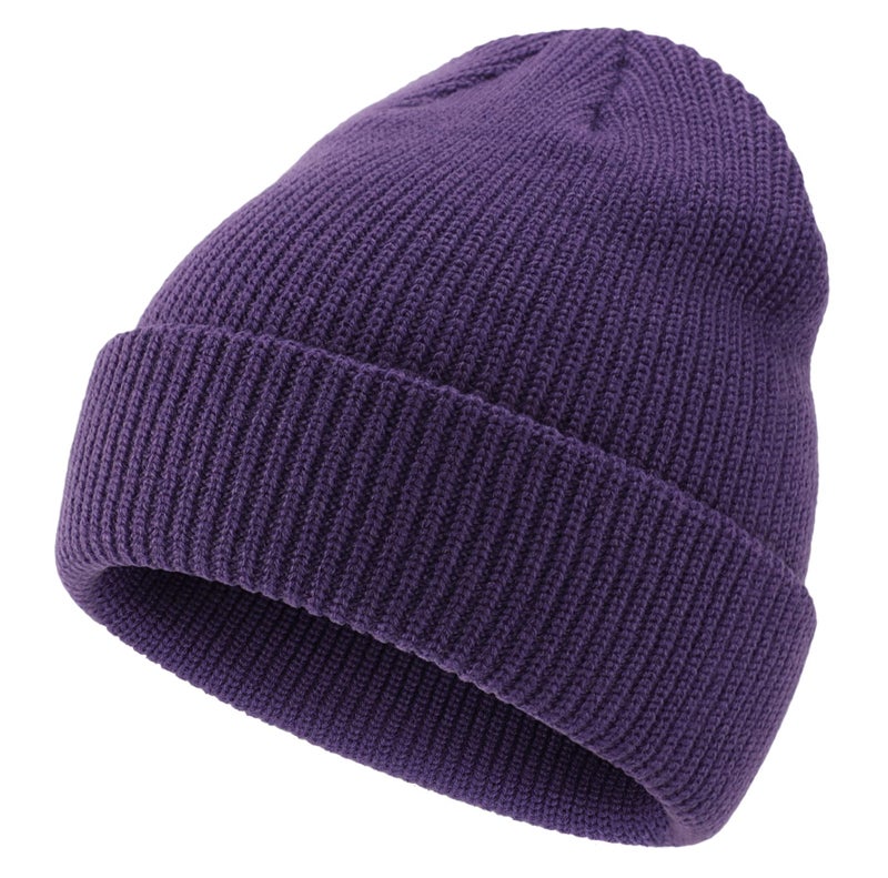 Connectyle Classic Men's Warm Winter Hats Acrylic Knit Cuff Beanie Cap Daily Beanie Hat (Purple) - Image 2